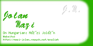 jolan mazi business card